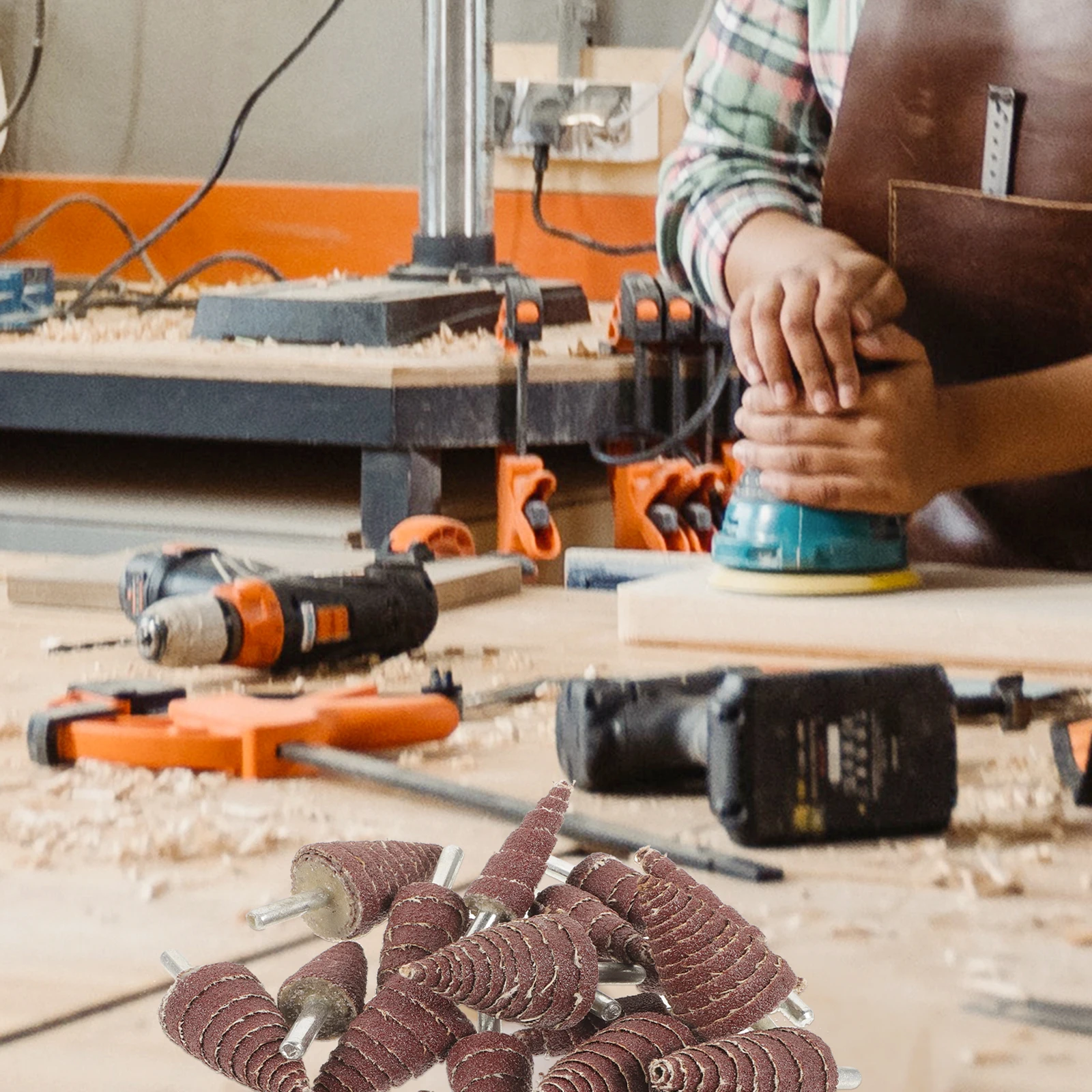 

20pcs Abrasive Flap Wheels Cone Shape Grinding Heads Assortment For Rotary Tools Durable Angle Grinder Attachments