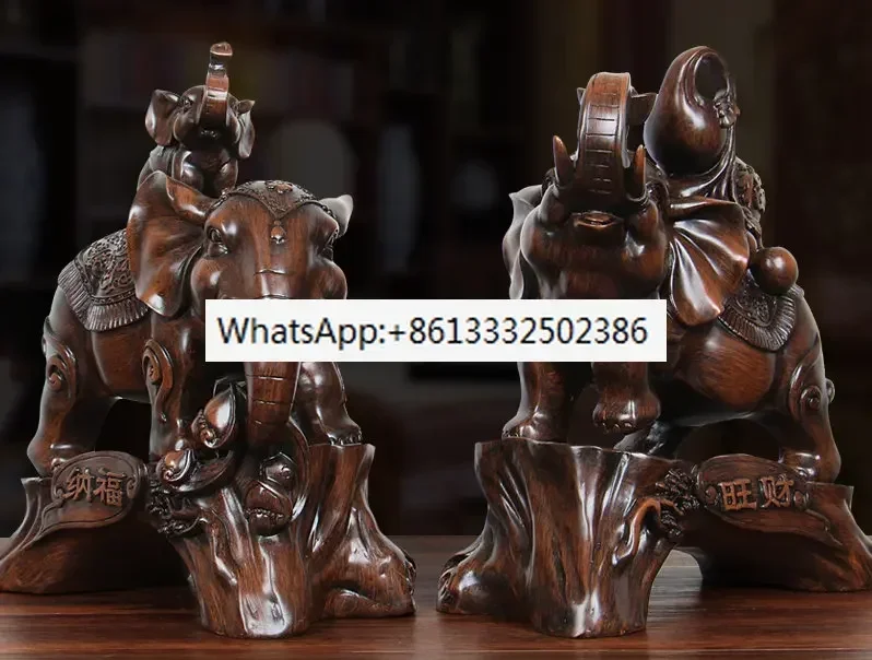 Chinese Style Elephant Animal Wine Cabinet Statue Ornaments Resin Sculpture Crafts Home Decoration Accessories Wedding Gifts