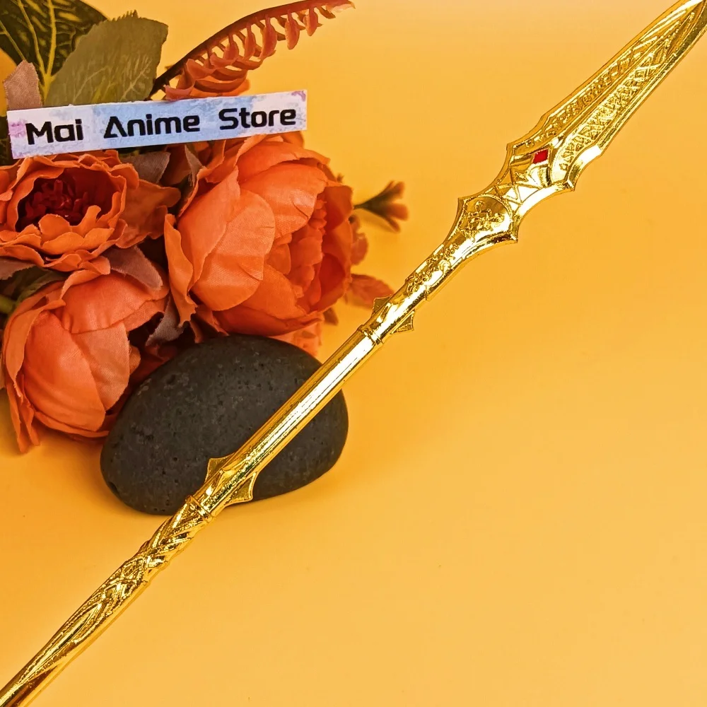 8.6 بوصة إله الحرب الرمح كاتانا أنيمي النينجا سكين الحجم الحقيقي اليابانية الرمح كلينروت بوسيدون سيف معدني الساموراي صابر لعبة هدية