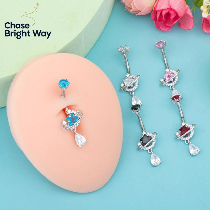 Anting-anting pusar kristal de - Body Jewelry Universe ulasan dan harga