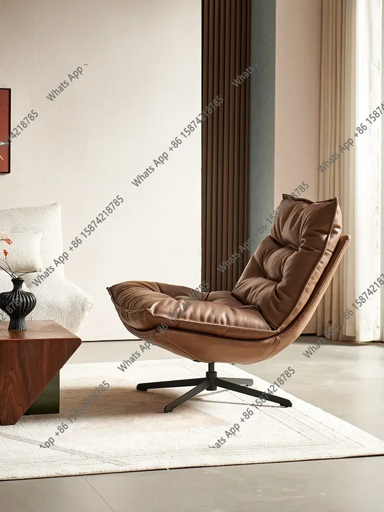 BJ 46 Minimalist 360 Swivel Single Sofa Chair, Living Room Balcony Lounge Chair, Home Light Luxury High-end Feeling