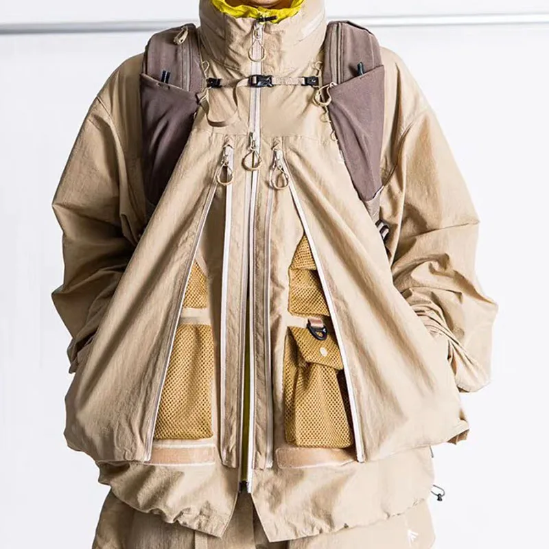 COMFY inner multi-pocket function outdoor windproof loose jacket