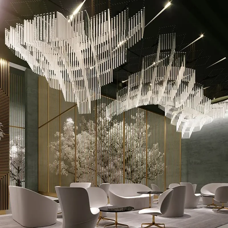 Hotel Lobby Club Banquet Hall Project Custom Lamp Villa Model Room Art Glass