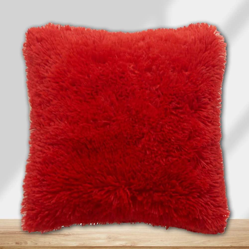 Decorative Sofa Pillow Cover Solid Soft Fluffy Cushion Cover Home Pillowcase for Living Room Bedroom Sofa Decoration