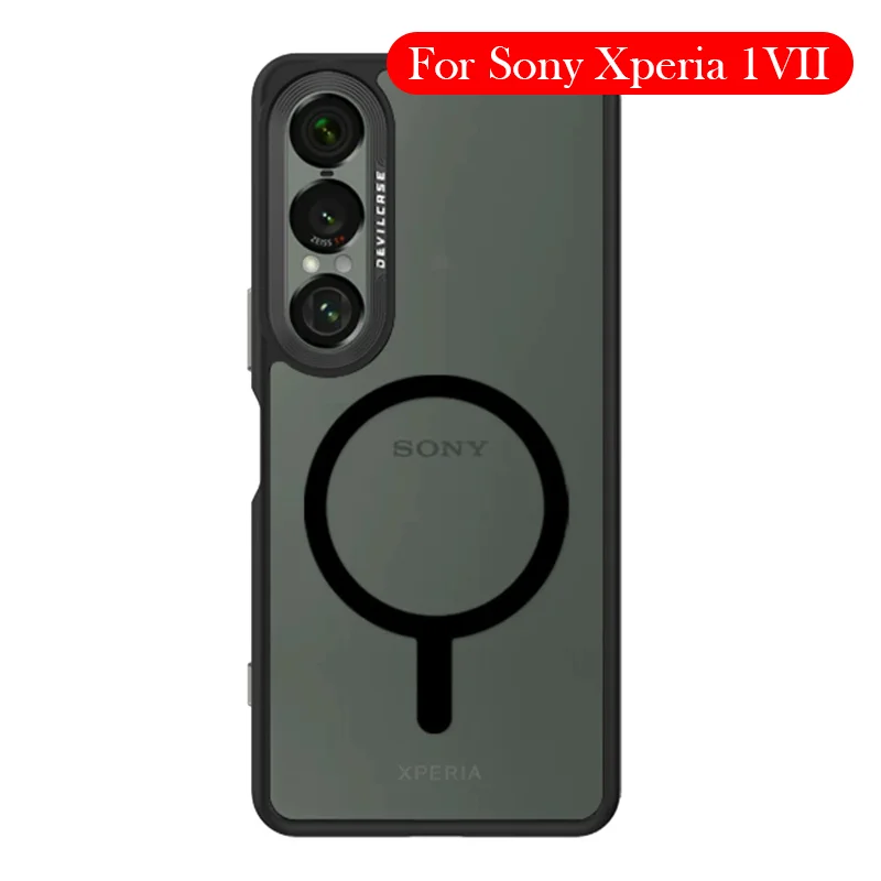 DEVILCASE Capa transparente para Sony Xperia 1 VII Capa traseira de carregamento sem fio para SONY XPERIA 1VII