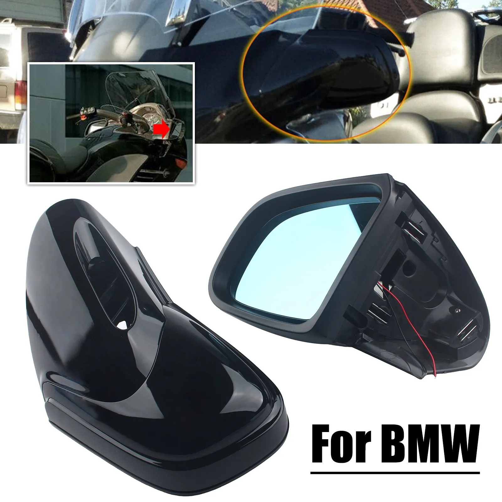 Motorcycle Rearview Side Mirrors for BMW K1200 /K1200M/ K1200LT 1999-2008