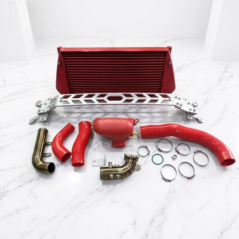 Automobile modified intercooler, red aluminum alloy intercooler radiator