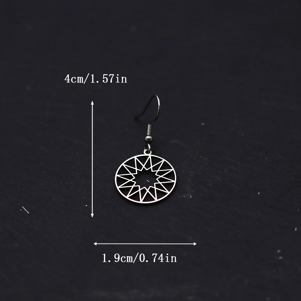 Chandler Fashion Geometric Star Hollow Hoop Earrings - Women's Stainless Steel Openwork Drop Earrings for Birthday Party
