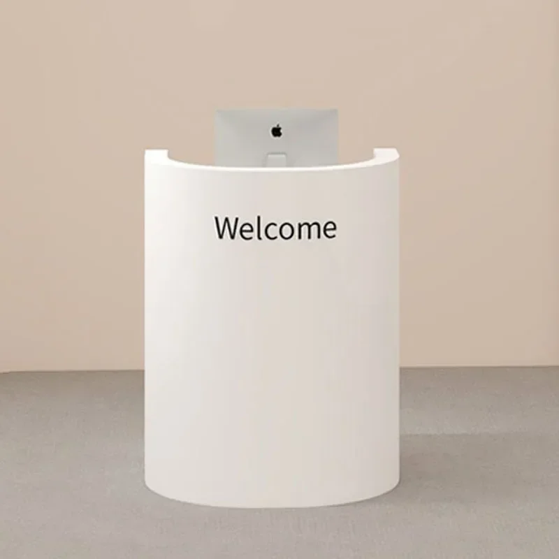 Balcão de Recepção Moderno Europeu, Púlpito Frontal Pequeno, Balcão Móvel para Salão, Design de Balcão Expositor, Móveis Exclusivos