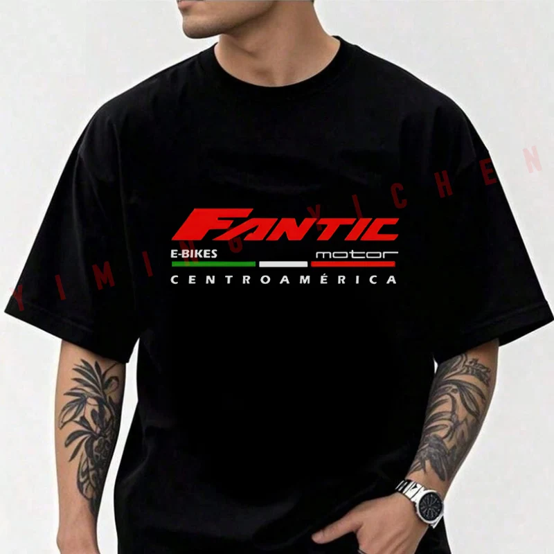

Fantic E-Bike Graphic Motorcycle T-Shirt Men Cotton O-neck Short Sleeve TShirt Fashion Tops Tee
