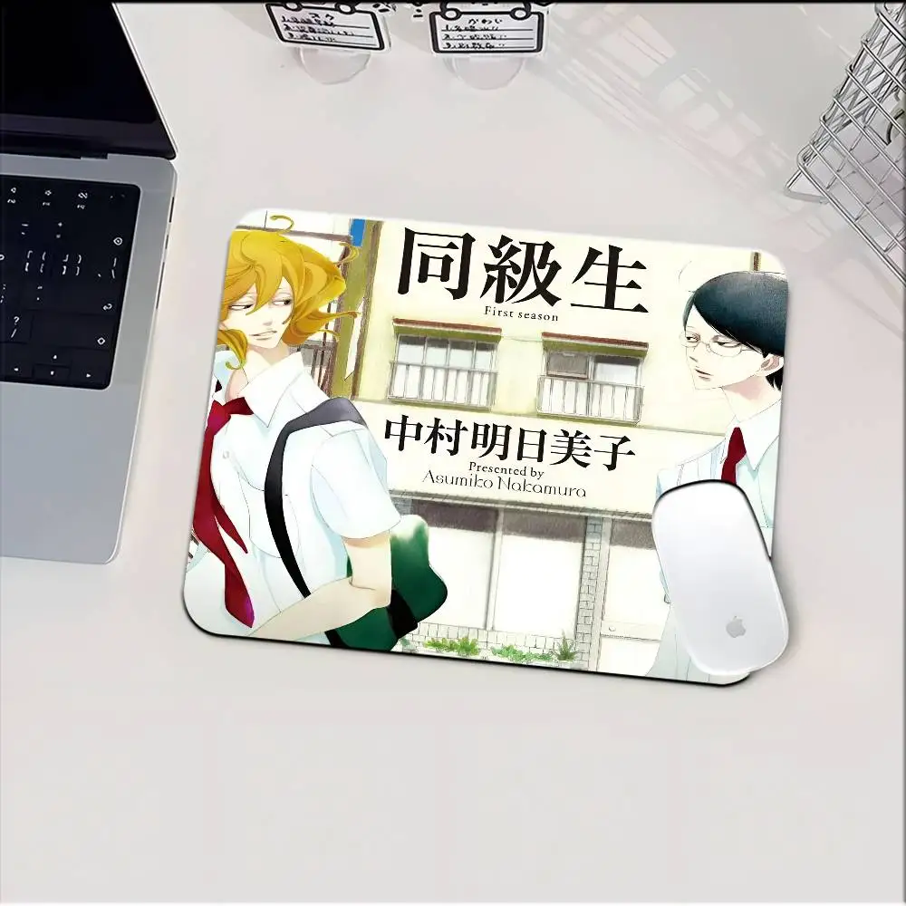 Anime Doukyuusei Rihito Sajo Hikaru Kusakabe Small LockEdge Mouse Pad For Gamers Computer Desk Pad Rectangular Anti-slip Rubber