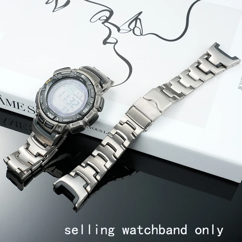 

Titanium alloy watch strap for Casio mountaineering watch PRG-240 PRG-130Y PRW-1500 men's wristband titanium alloy watch strap