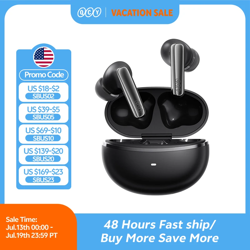 QCY MeloBuds N70 Adaptive ANC Wireless Earbuds Bluetooth 6.0 LDAC Hi-Res