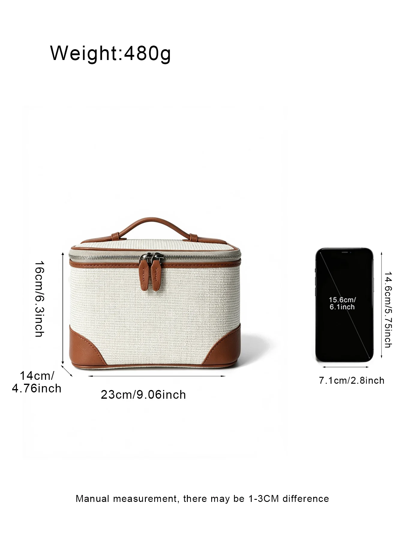 Neue Damen-Kosmetiktasche aus Canvas, hochwertigem Leder, große Reisehandtasche, Organizer, Damen-Toilettentasche, Luxustasche – Detail 3