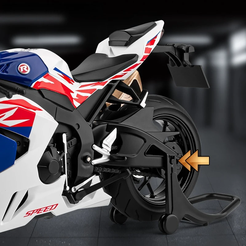 1:9 CBR1000RR-R Fire Blade Modell Simulation Legierung Motorrad Metall Diecast Sound Licht Für Junge Spielzeug Geschenk Sammlung