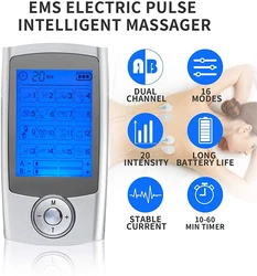 Tens Muscle Stimulator 16 Mode Electric EMS Acupuncture Body Massage Digital Therapy Slimming Machine Electro Stimulator