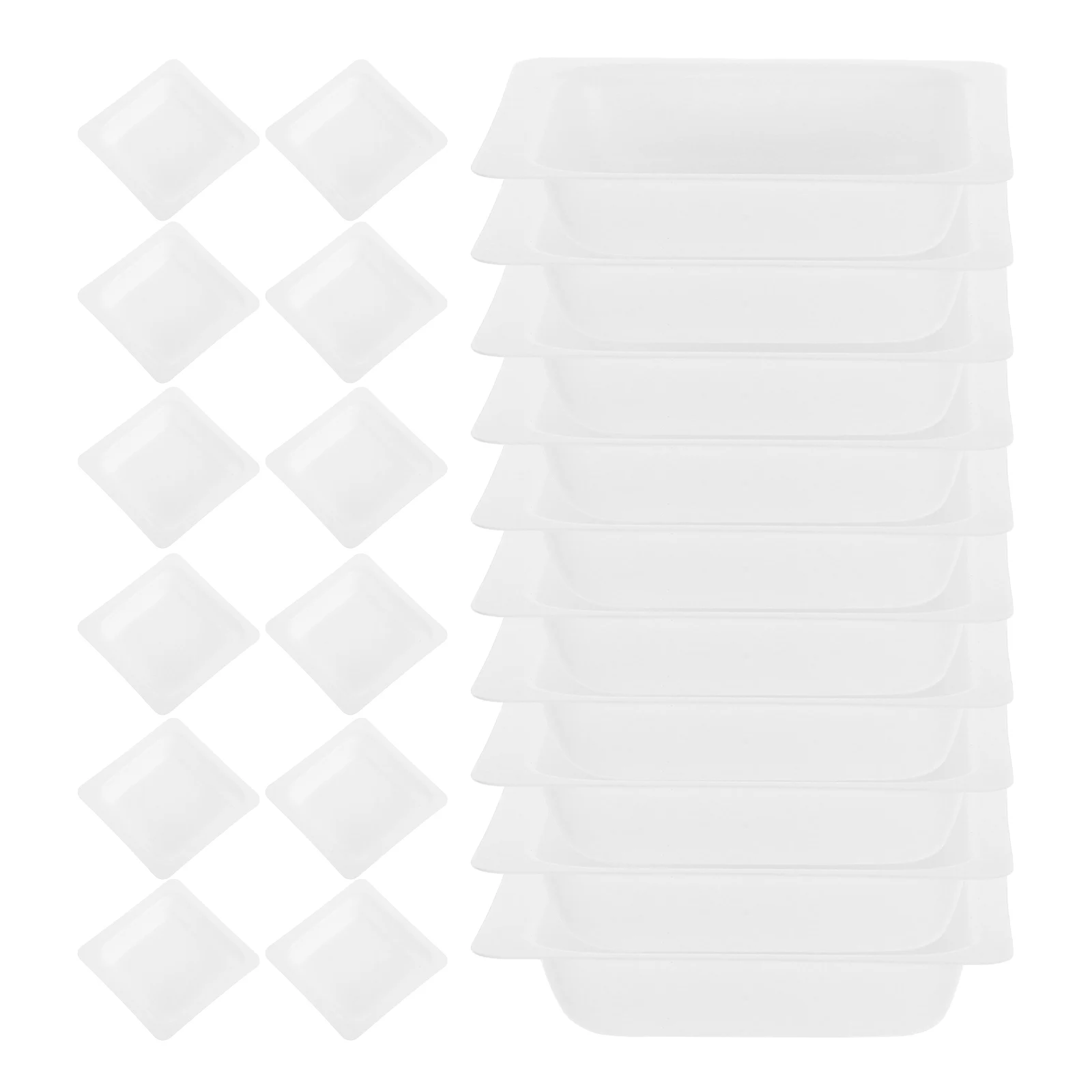 

100 Pcs Weighing Dishes White Plastic Laboratory Grade Powder Liquid Sample Measuring Trays Lab Supplies Storage Containers