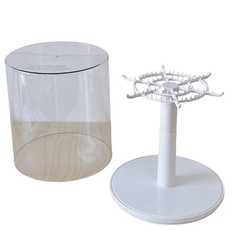 Boîte d'exposition de pendentif Labubu, poupée Labubu transparente rotative, boîte aveugle faite à la main, présentoir de rangement, ornements décoratifs