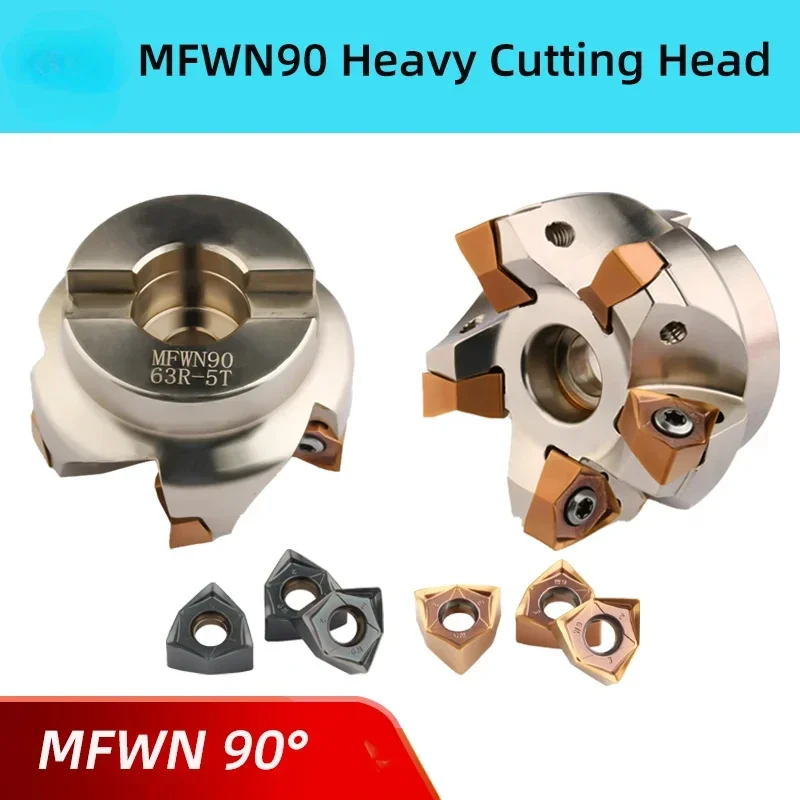 MFWN 90 degree MFWN90 double sided hexagonal heavy cutting Face milling cutter head WNMU 0806 insert milling cutter disk