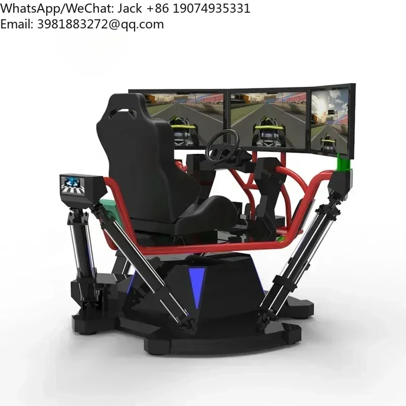 Venda quente de fábrica sim racing 6 eixos movimento vr máquina de jogo de corrida simulador de carro tela tripla simulador de corrida de movimento