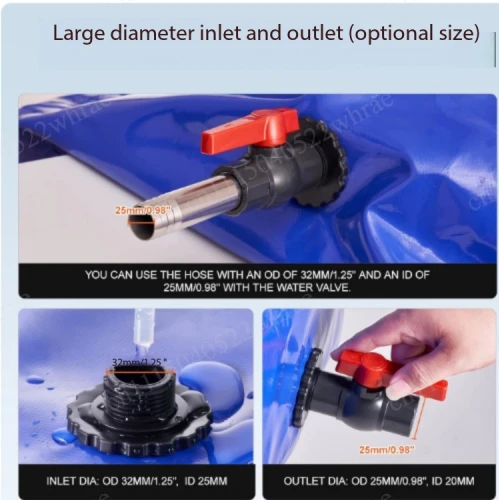 PVC Flexible Water Storage Bladder Collapsible Soft Water Tank Portable Large Capacity Water Container For Car Outdoor Use