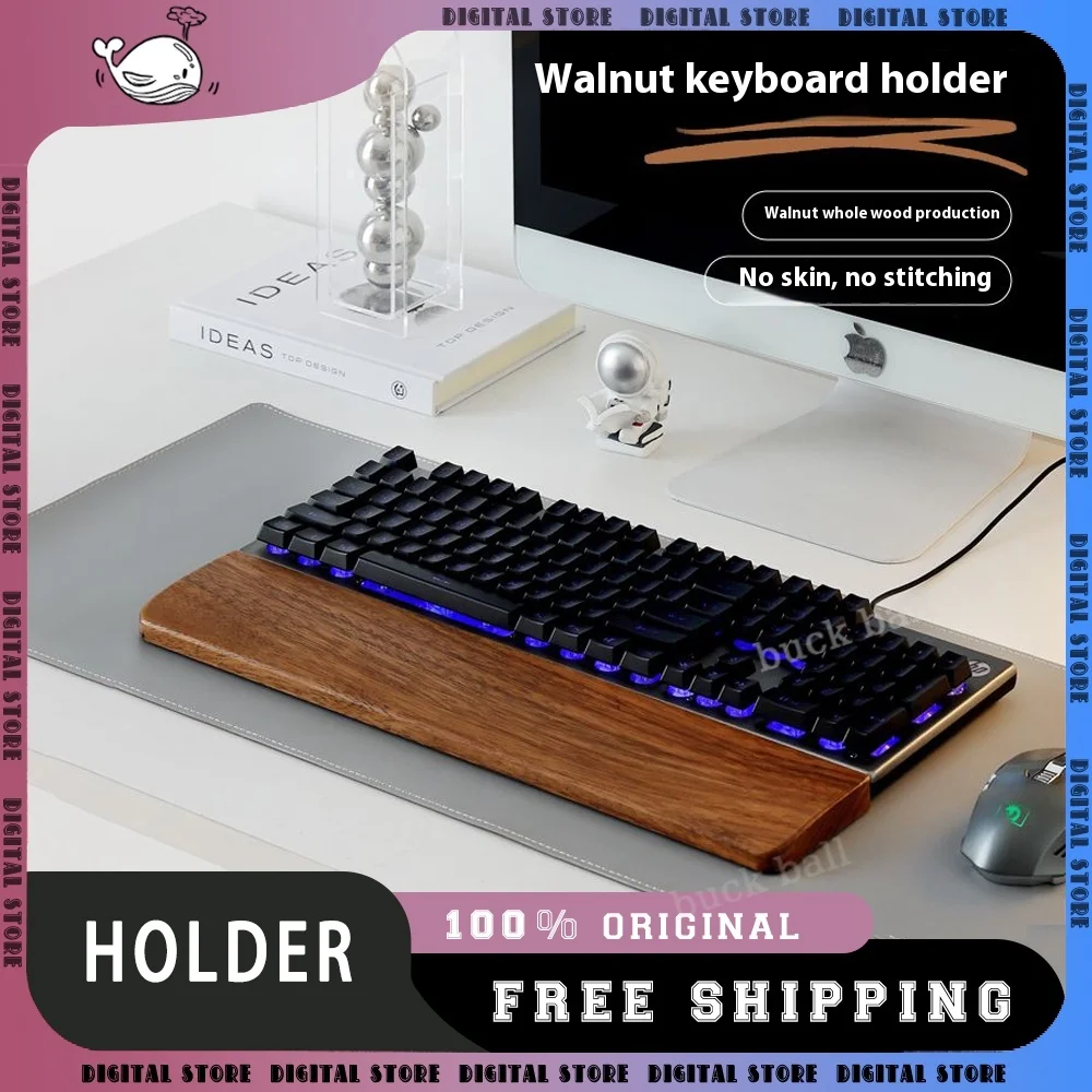 Solid Wood Keyboard Custom Palm Pad Mechanical Keyboard Ergonomic Wrist Rest Pad 87/98/104/108 Key Suitable for Multiple Sizes