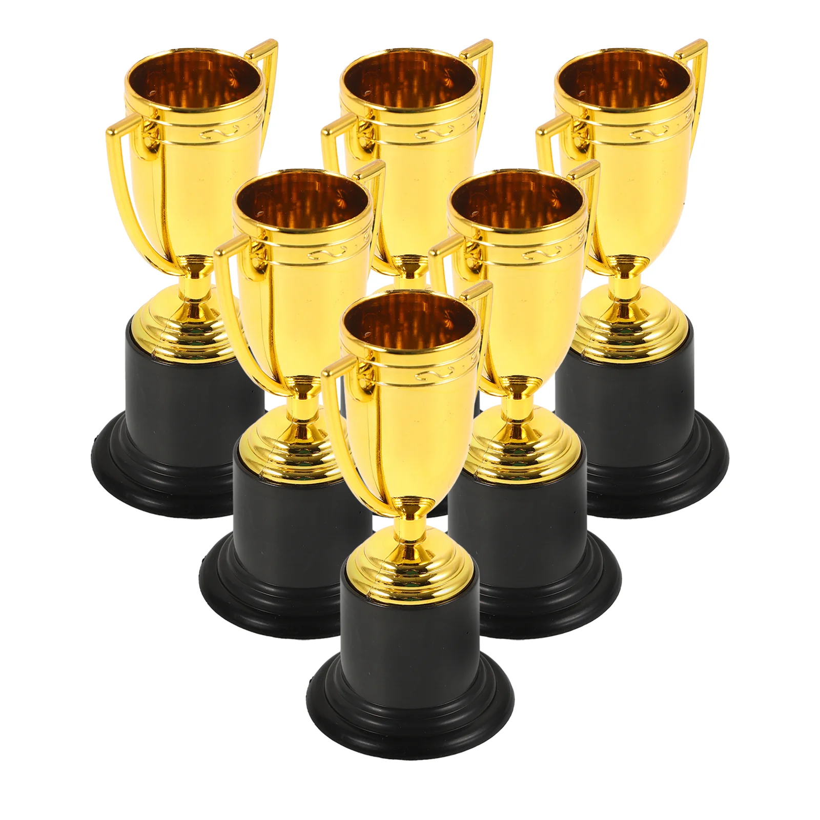 

6pcs 10cm Plastic Golden Trophy Student Sports Award Trophy Reward for Competitions (Golden)