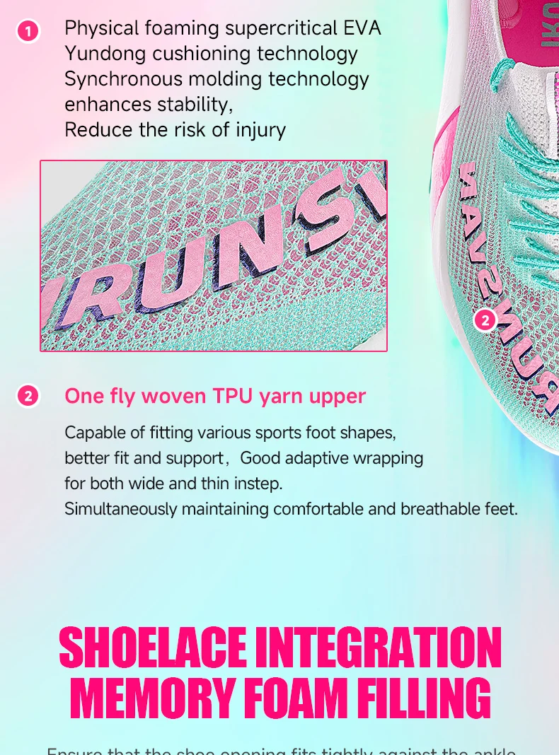 IRUNSVAN HEAT 3.0 Herren Leichte Laufschuhe Atmungsaktive Mesh-Sneaker Stoßdämpfend Rutschfest Weiche Sohle Vielseitig für Fitness – Detail 7