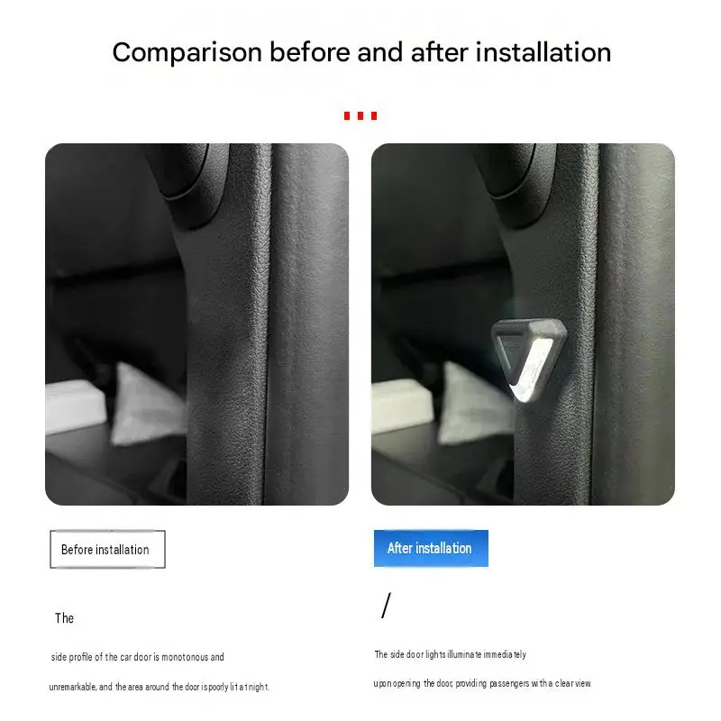 Car Side Door Lights for Toyota Alphard Vellfire 40 Series Triangle ABS Interior Lamps White Passenger Entrance Illumination