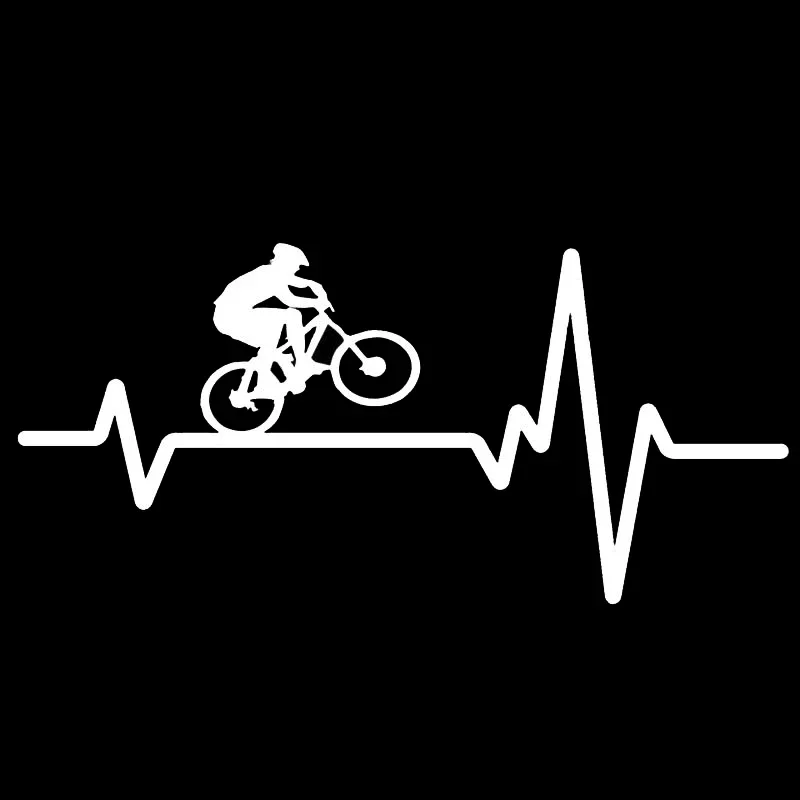 Cycling Mountain Bike Helmet Heartbeat Vinyl Car Sticker Creative Funny 3D Decal for Auto Styling Decor