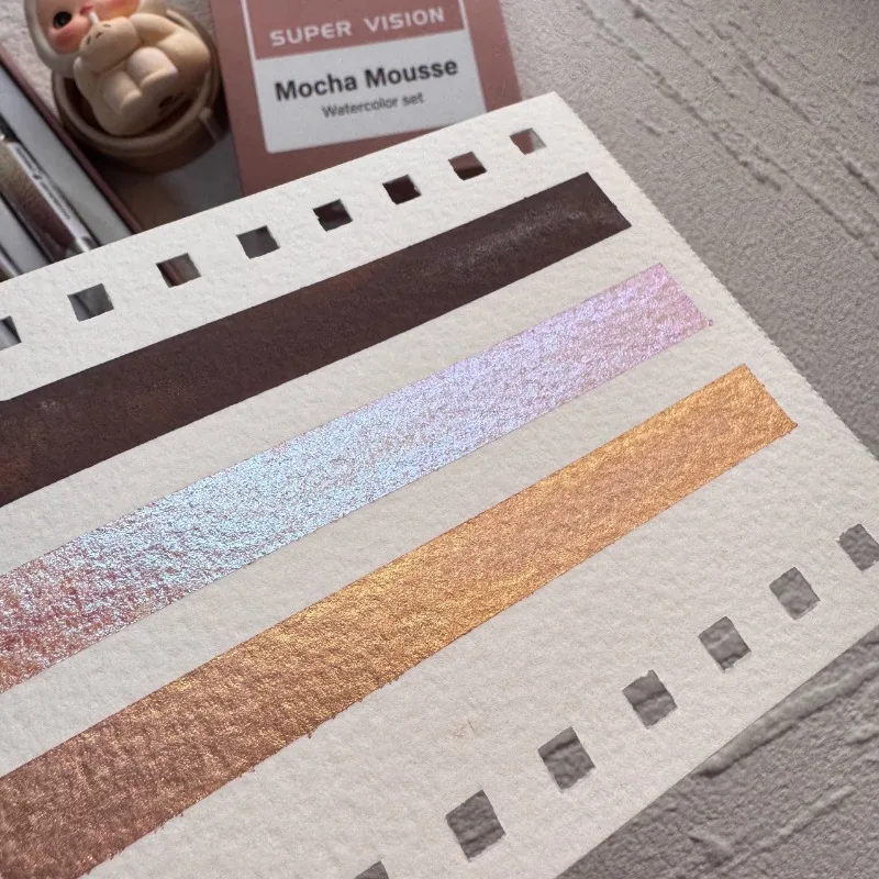 Super Vision 2025 New Color Mocha Mousse Chameleon Popular Color Set Portable Watercolor Packed Nail Art Paint Art Supplies