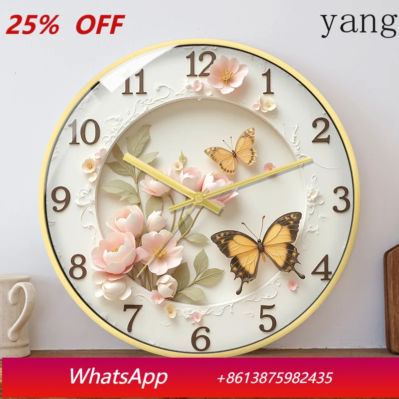 

LH silent clock wall-mounted bedroom living room decorative wall-mounted watch creative household quartz clock