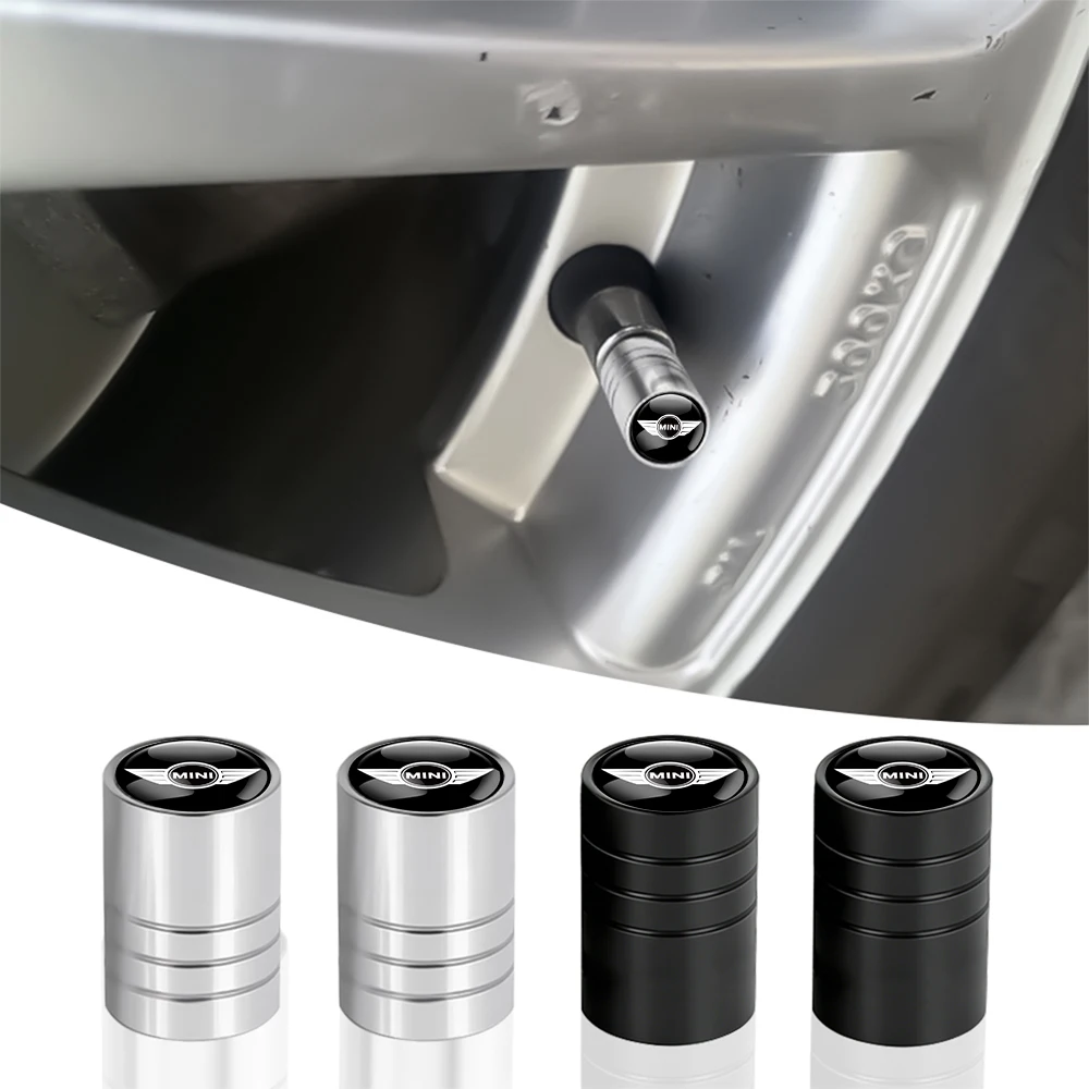 

4PCS Metal Car Logo Wheel Valve Caps Stem Covers Auto Accessories For MINI Cooper S JCW WORKS R55 R56 F55 F56 R57 R58 R59 R50