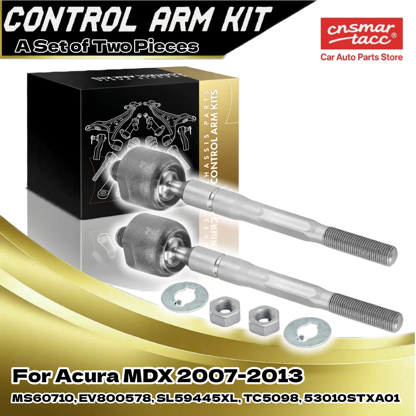 

2Pcs Front Inner Tie Rod End (Left & Right) for Acura MDX 2007-2013 | Replaces OE MS60710 EV800578 SL59445XL TC5098 53010STXA01