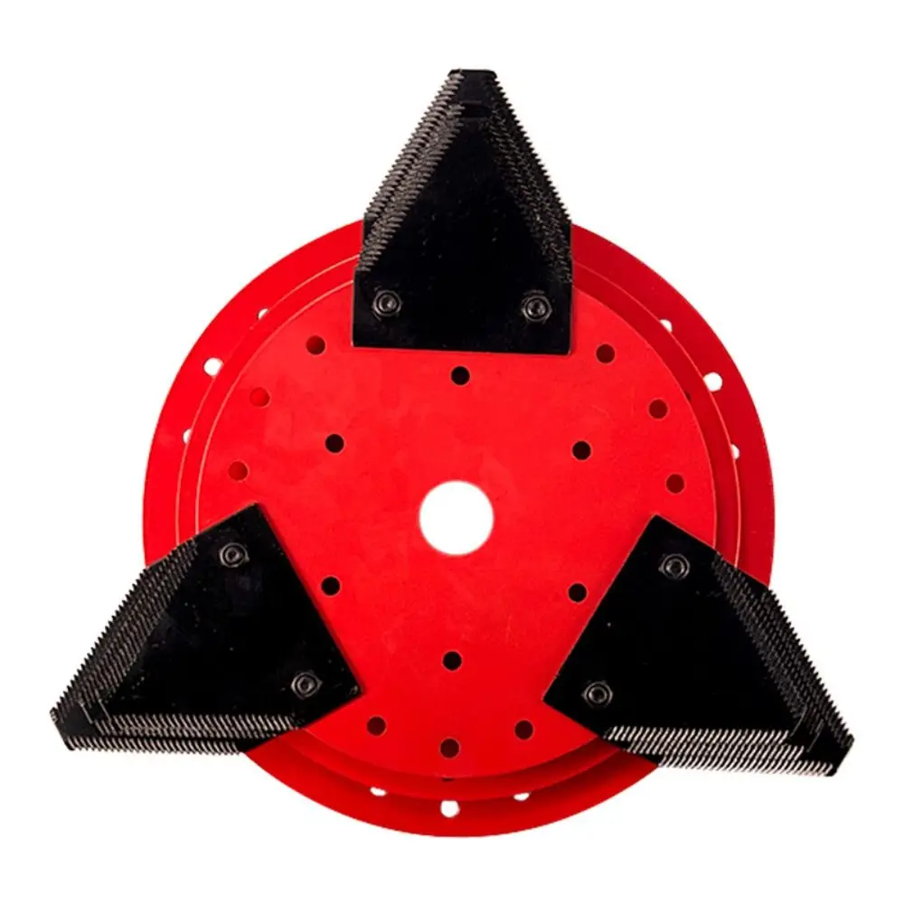 Multi-Purpose Lawn Mower Blades Red Plate Multi-Angle Range Weed Trimmer Blades Triangular Shape Adjustable Range