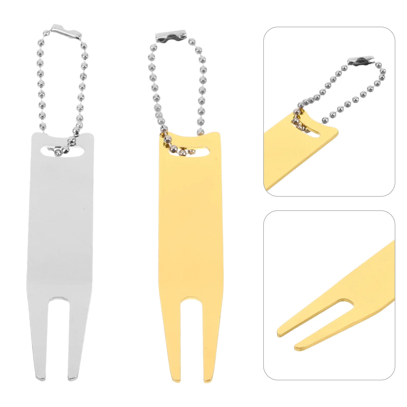 

2Pcs Golf Divot Tool Magnetic Free Heavy Duty Metal Fork for Green Repair and Ball Positioning Stylish Functional Accessory