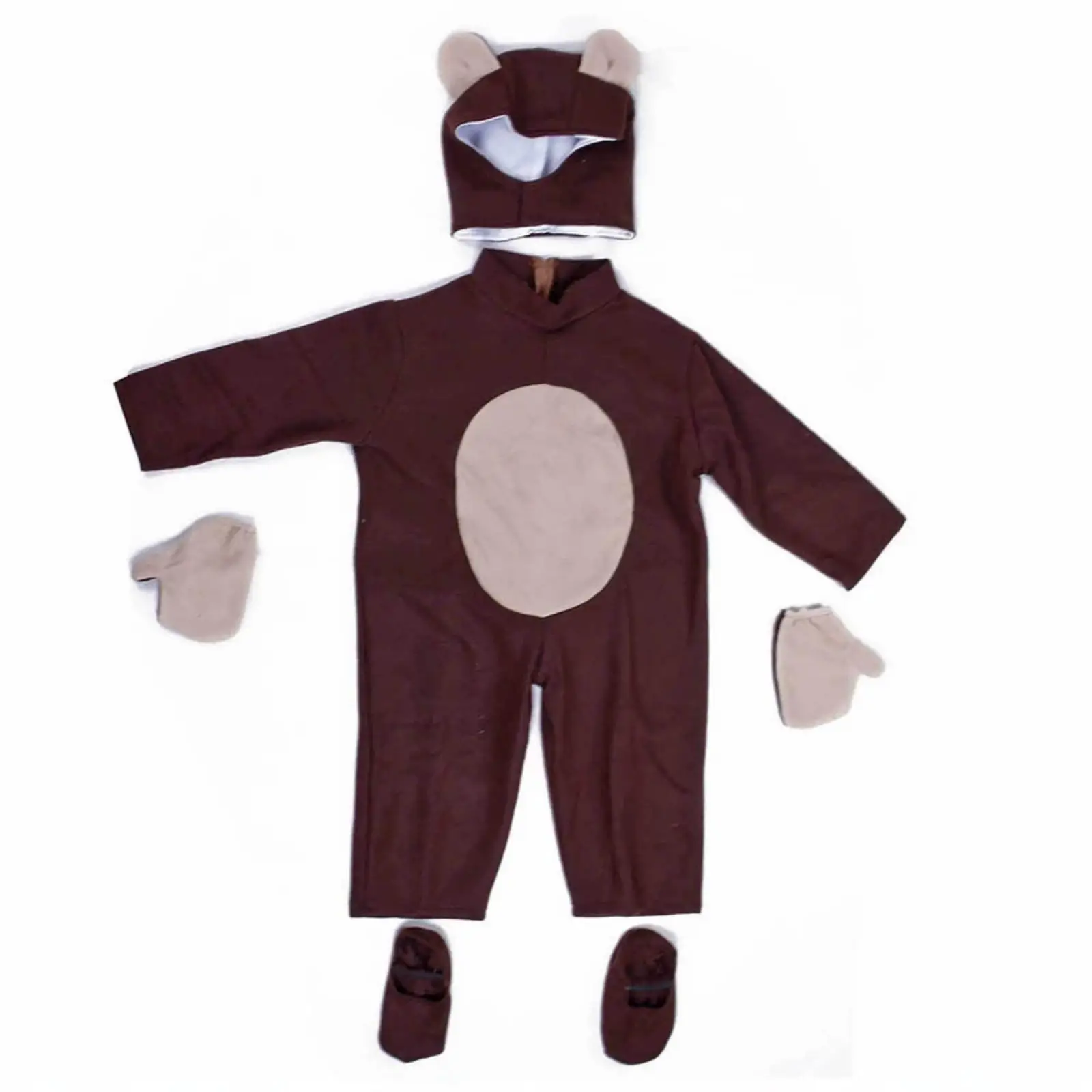 Childrens Bear Fancy Dress Costume Warm Polyester Hooded Suit for Creative Stage Shows