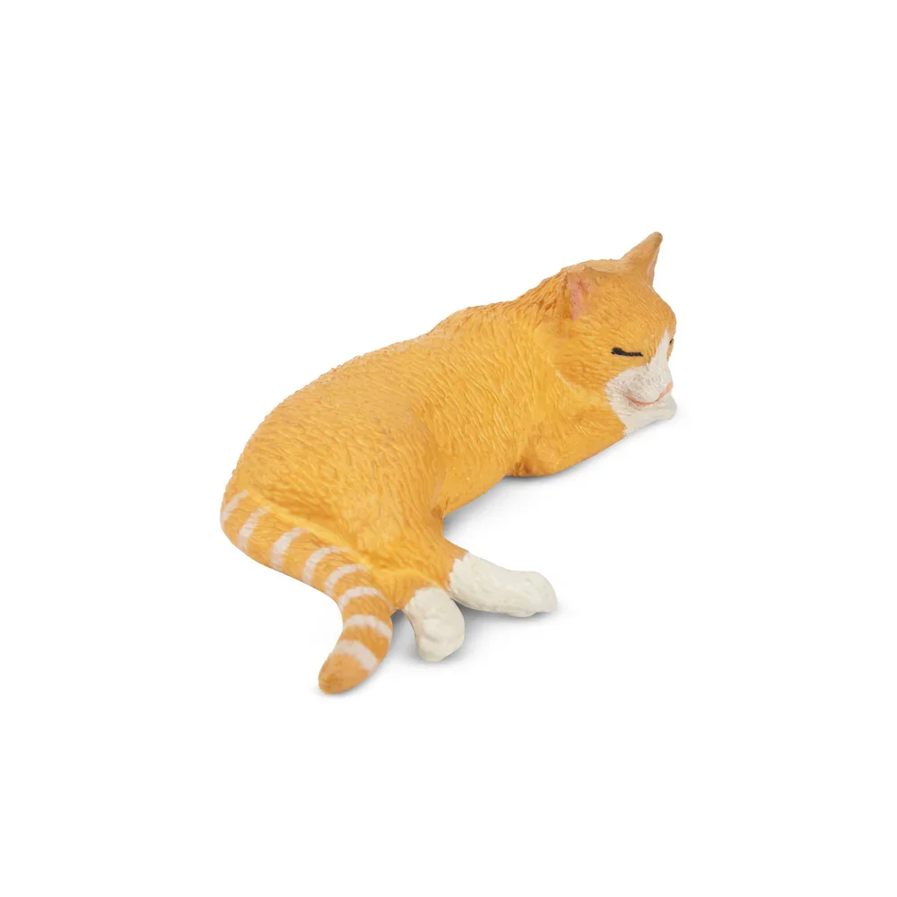 Toymany Simulation Lying Orange Cat Cat Pet Animal Model Toy Mini Figures Dolls Action Figurines Toys Children Gift