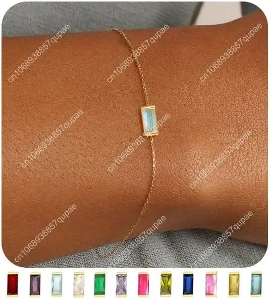 

FUNEIA Birthstone Gold Bracelets for Women Non Tarnish Trendy Dainty 14K Gold Plated Bracelet Stack Stackable Blue Green May Eme