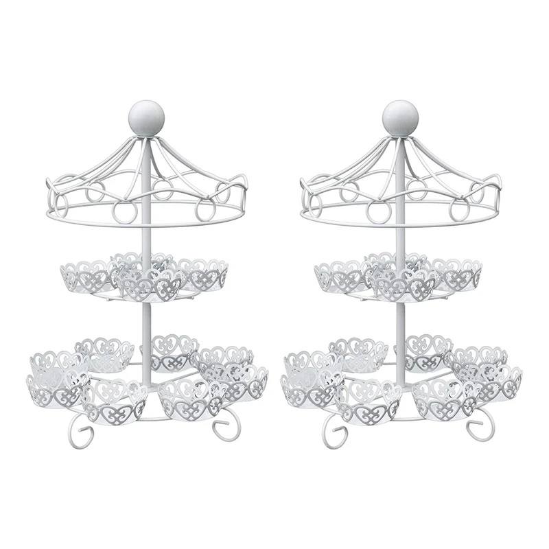 2X 2 Layer-12 Count Carousel Cupcake Stand Holder Display Wedding Cake Cup Display Stand