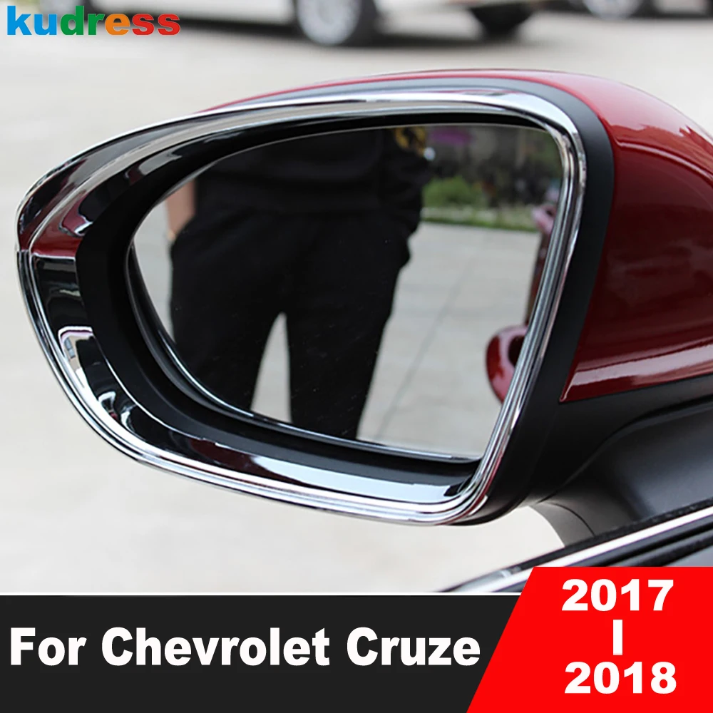 

Rearview Mirror Eyebrow Cover Trim For Chevrolet Cruze 2017 2018 Chrome Side Mirror Rain Shield Sun Visor Frame Car Accessories