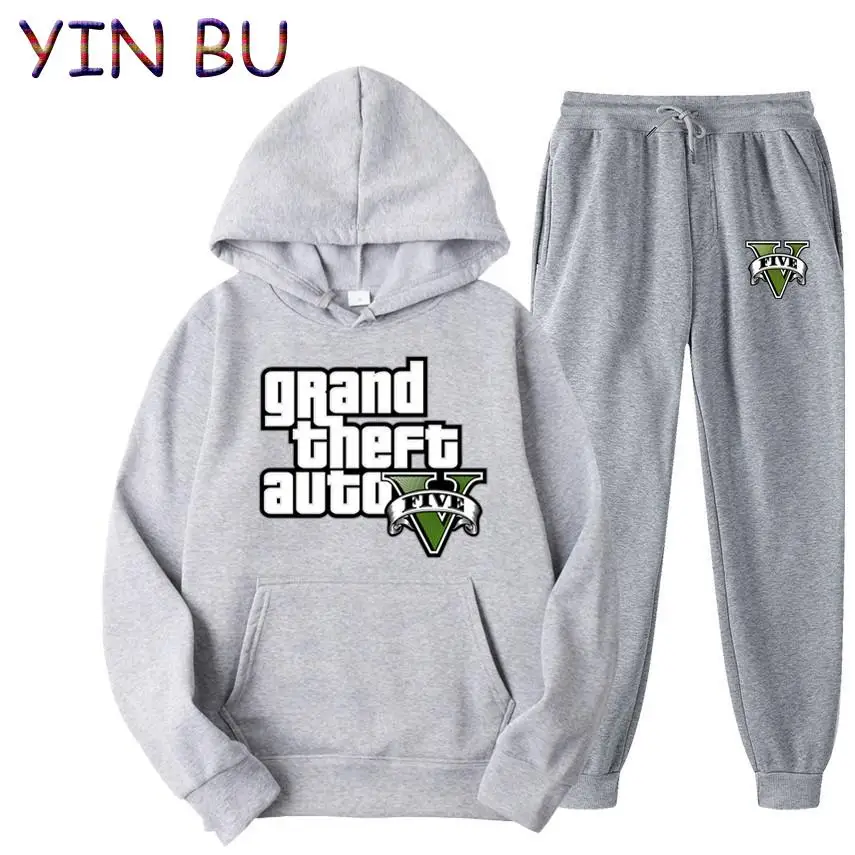 جراند سرقة السيارات لعبة GTA بدلة رياضية رجالية قناع السترة + Sweatpants بدلة رياضية عادية عداء ببطء رياضية 2 قطعة مجموعات الذكور