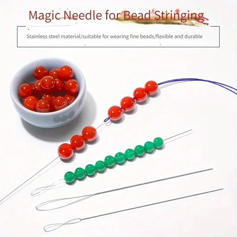 7pcs Stainless Steel Bead Needles Magical Fine Bead DIY Jewelry Making Tools Handicrafts Bead Accessories Sturdy Durable Flexib