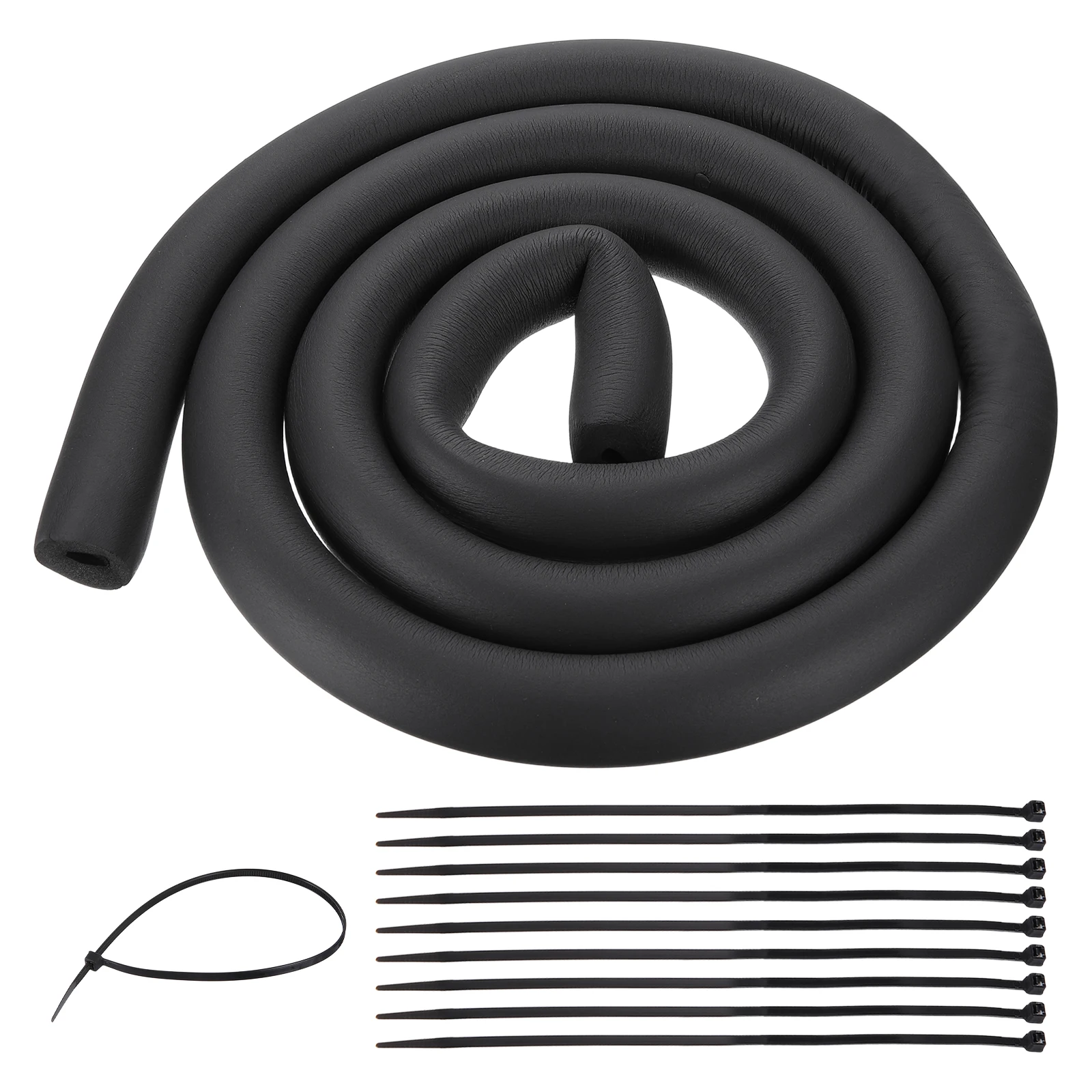 1/2Pcs 1.8M Pipe Insulation Foam Tube Heat Preservation Pipe Cover Wrap Roll Bar Padding Tubing with Zip Ties Freeze Protection