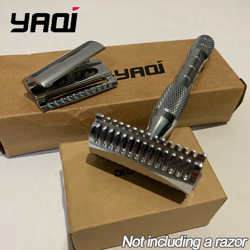 Yaqi Chrome Men's Safety Razor Head Lightweight Mellon Shaving Razor for Smooth Grooming