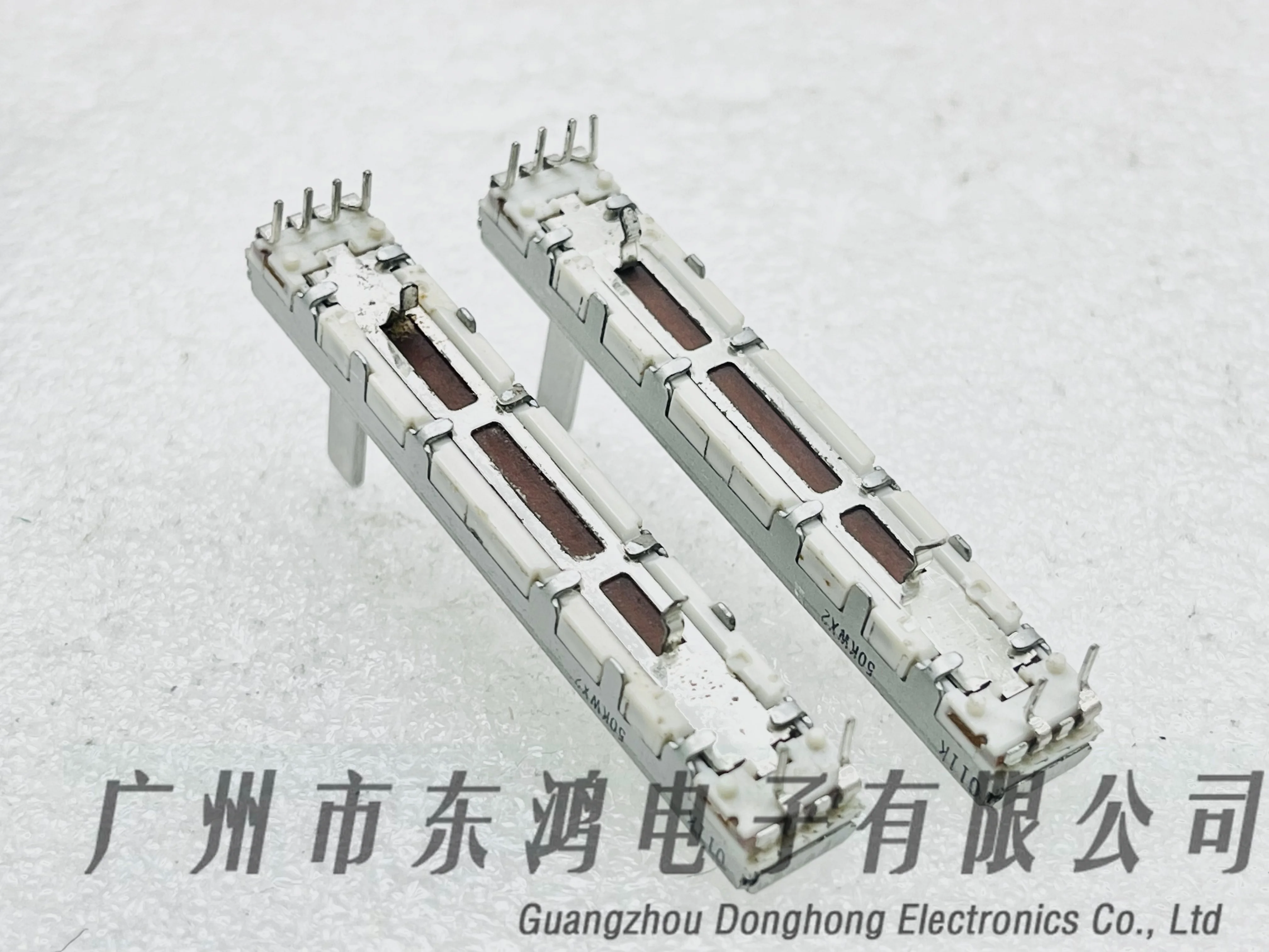 1PCS japan  Dual Direct Slip Potentiometer 50KW×2  Mixer Adjustable shaft length 15mm oxidized