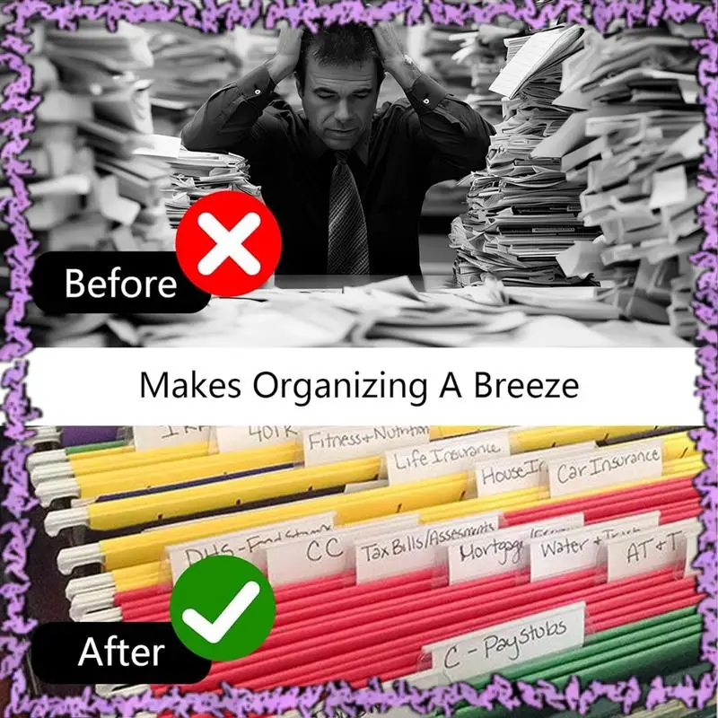 SCLL-50 Pieces Hanging File Folder Labels With 50 Inserts, 2 Inch For Hanging File Folder Labels Hanging File Labels