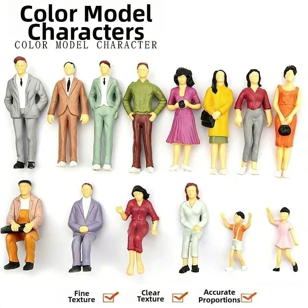 10/50pcs 1:25/1:30/1:300 Scale Model Building People Multistyles Mixed Color Train Scenery Passengers Assorted Poses