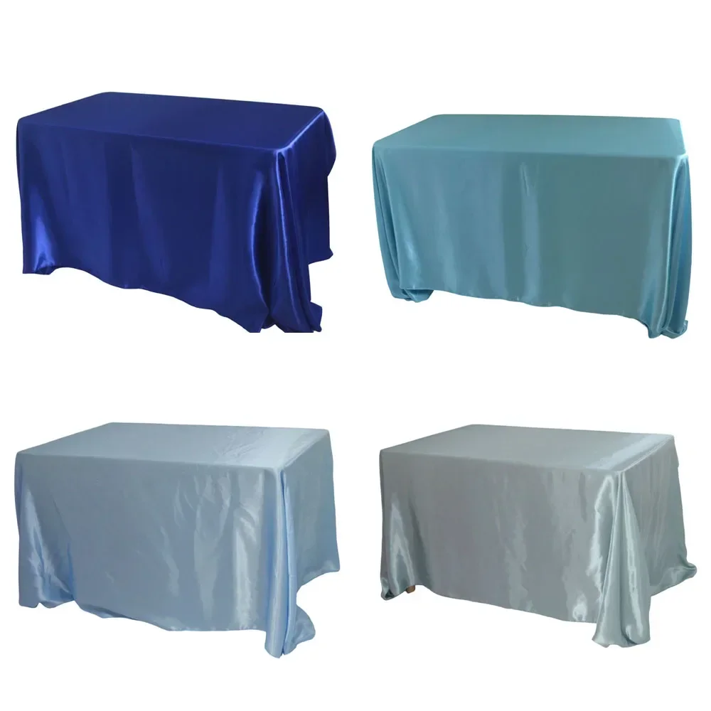 

Rectangular Satin Washable Polyester Tablecloth Wedding Mariage Party Decoration Christmas Dining Table Cover(White/Blue/Green)