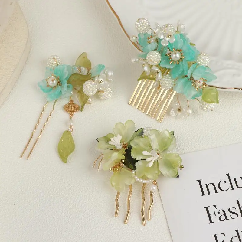 

Стильная заколка для волос в виде цветка орхидеи из нефрита для женщин, в китайском стиле, ручной работы, украшение для волос, аксессуар для прически Ханьфу, 1 шт.